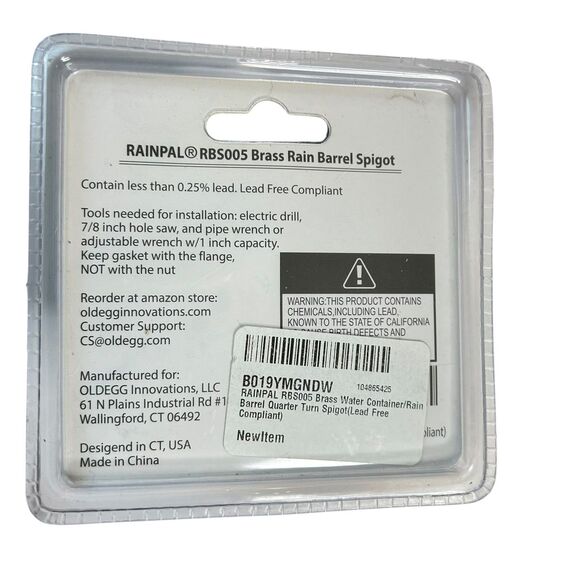 Rainpal RBS005 Brass Rain Barrel Spigot Quarter Turn For Open Top Containers NEW - Picture 3 of 7